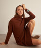 Picture of HOLLY CHOCOLATE POLO-NECK RESPONSIBLE WOOL JUMPER DRESS